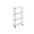Slide Out Storage Trolley - Metal - White - 4-Tier Rolling Cart with Wheels