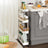 Slide Out Storage Trolley - Metal - White - 4-Tier Rolling Cart with Wheels