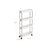 Slide Out Storage Trolley - Metal - White - 4-Tier Rolling Cart with Wheels