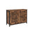 Kitchen Cabinet - Steel Frame - Rustic Brown and Black - Sliding Doors