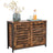 Kitchen Cabinet - Steel Frame - Rustic Brown and Black - Sliding Doors
