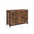 Kitchen Cabinet - Steel Frame - Rustic Brown and Black - Sliding Doors