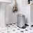 Slim Pedal Trash Can - Steel - Silver - 10L Capacity with Removable Inner Bucket and Slow Close Feature