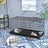Small Animal Cage - Metal - Black - Large Indoor Playpen with Oxford Mat and 2 Doors