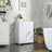 Bathroom Cabinet - Wood - Glossy White - Double Door with Soft Close Hinges