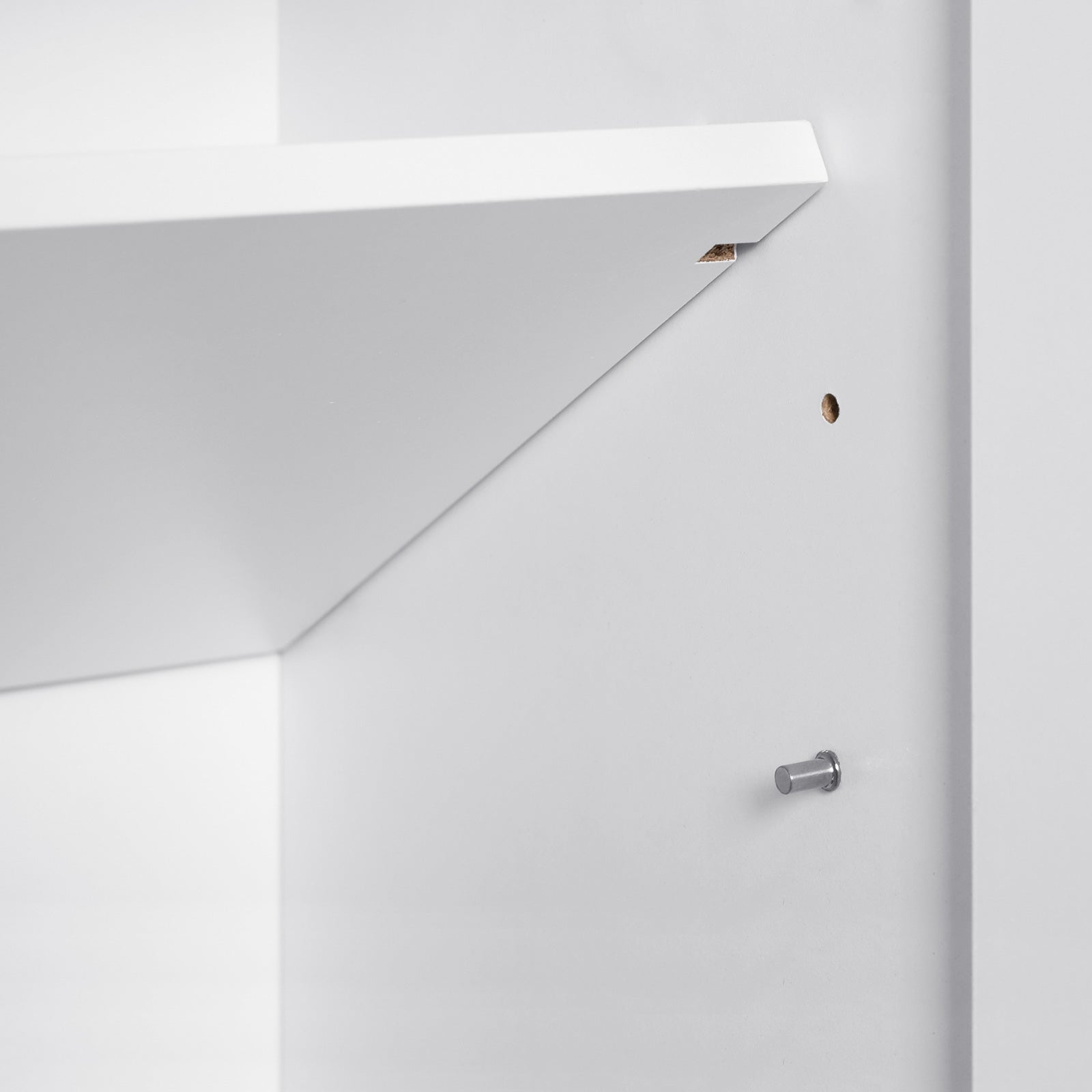 Bathroom Cabinet - Wood - Glossy White - Double Door with Soft Close Hinges