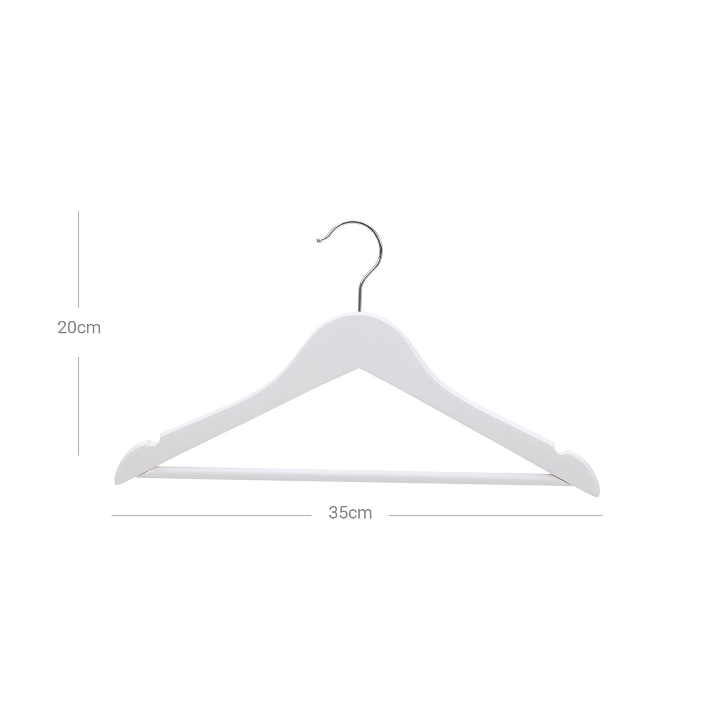 Children's Hangers - Solid Wood - White - 360 Degree Swivel Hooks