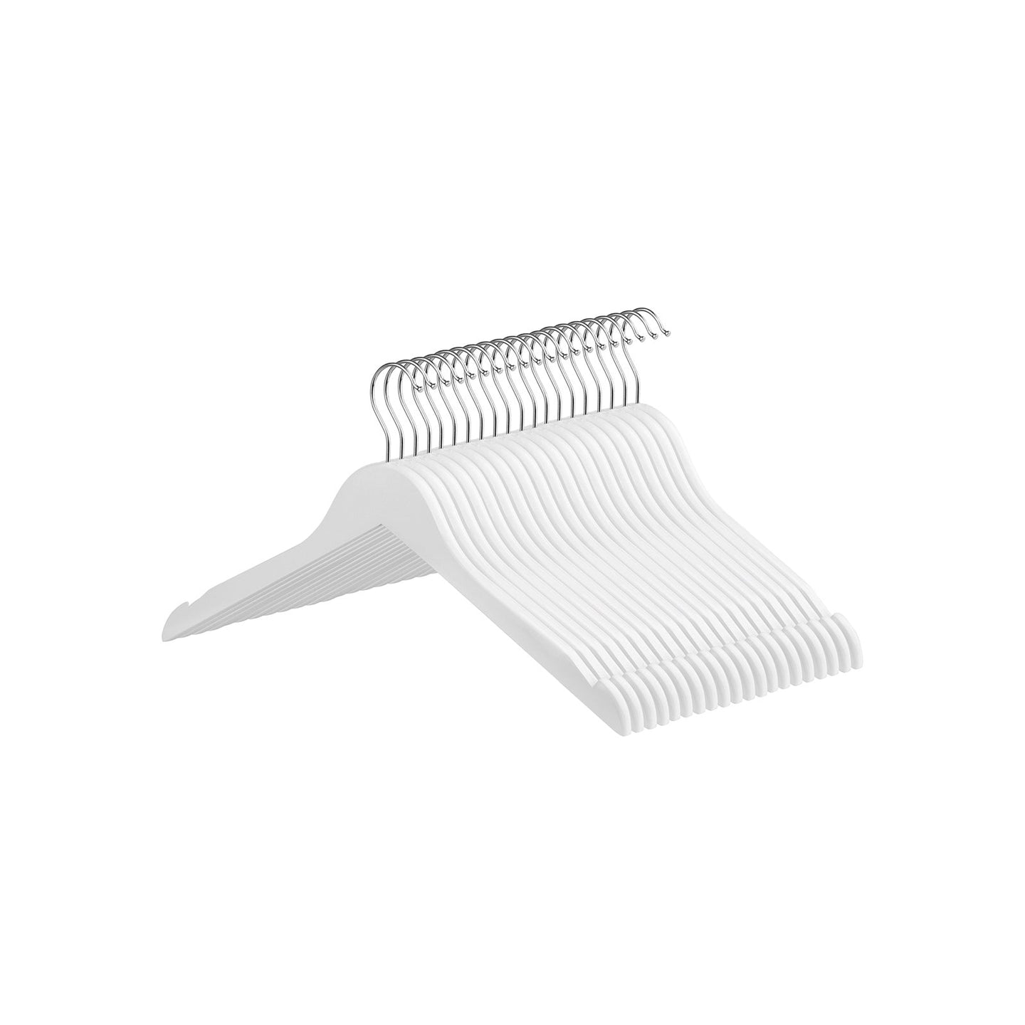 Wooden Clothes Hangers - 20 Pack - Solid Wood - Natural Finish - Includes Shoulder Notches