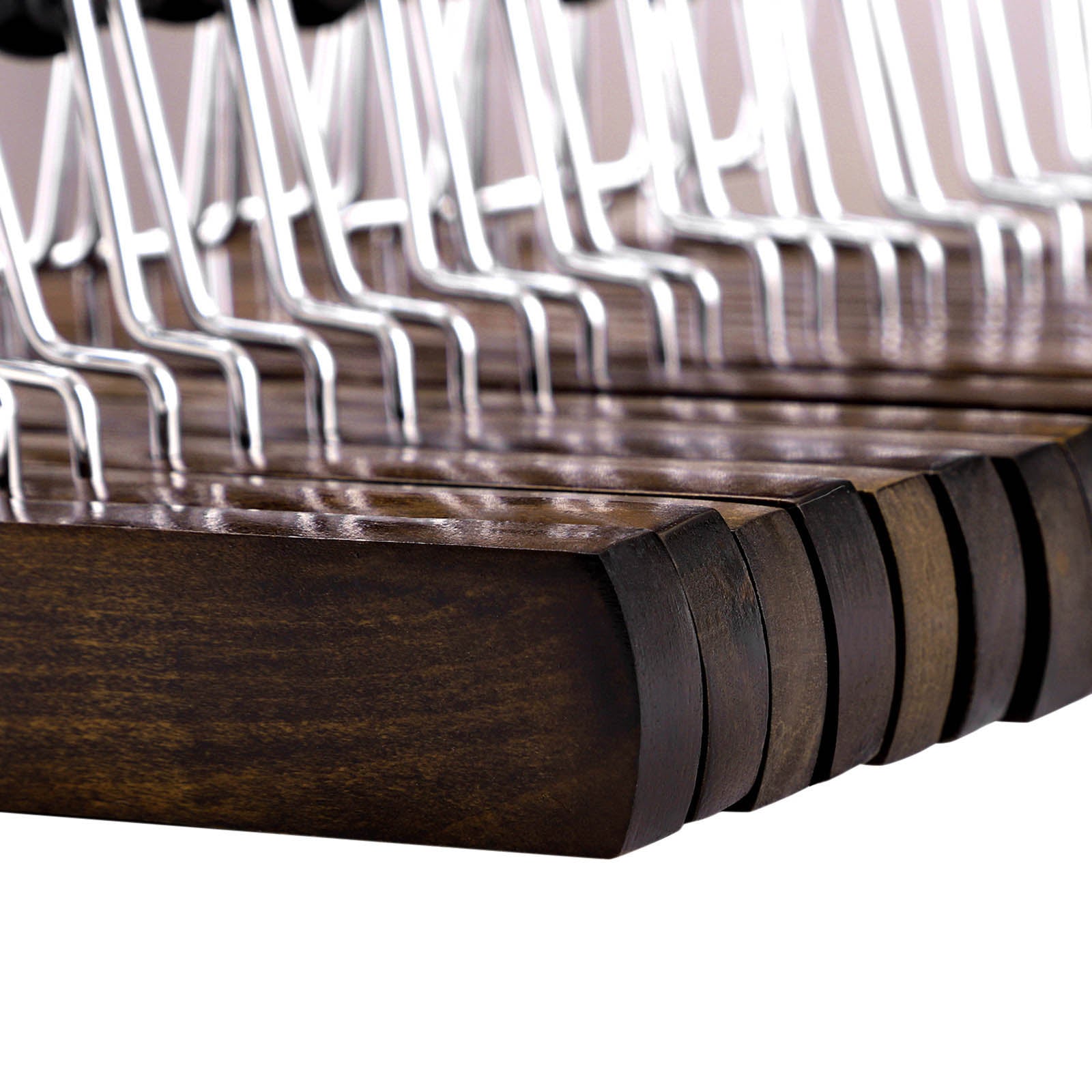 Pants Hangers - Solid Wood - Dark Walnut - Non-Slip with Full-Width Clamp and Lock (Pack of 12)