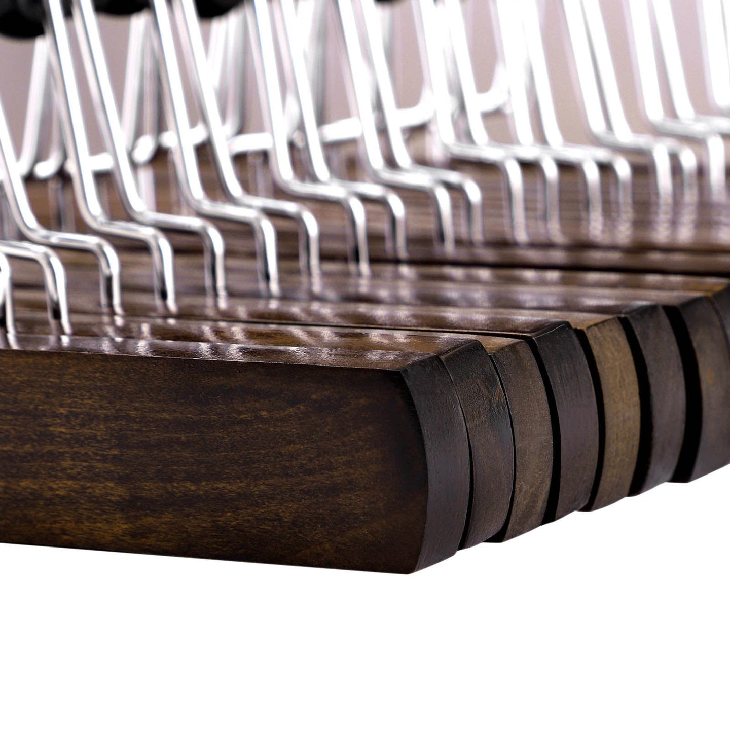 Pants Hangers - Solid Wood - Dark Walnut - Non-Slip with Full-Width Clamp and Lock (Pack of 12)