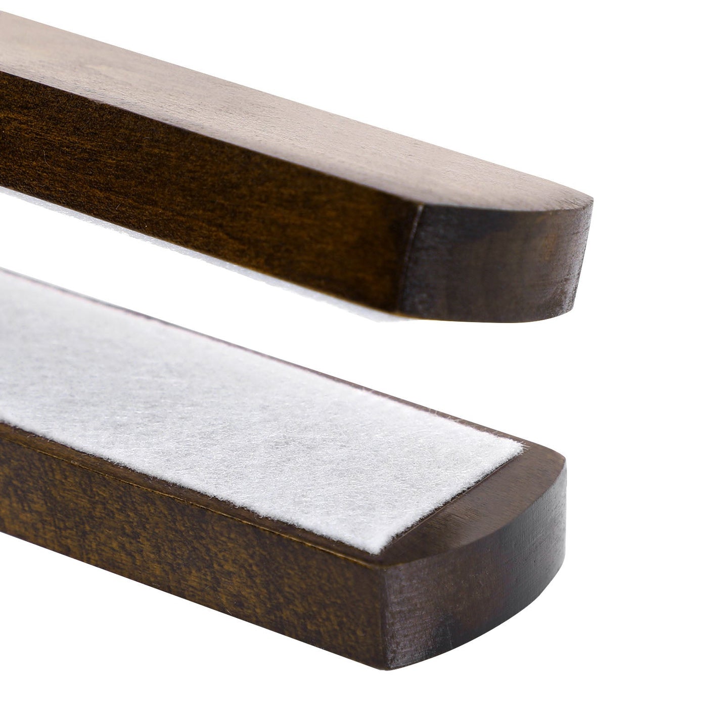 Pants Hangers - Solid Wood - Dark Walnut - Non-Slip with Full-Width Clamp and Lock (Pack of 12)