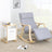 Rocking Chair - Solid Wood - Light Grey - Adjustable Calf Support with 5 Compartments