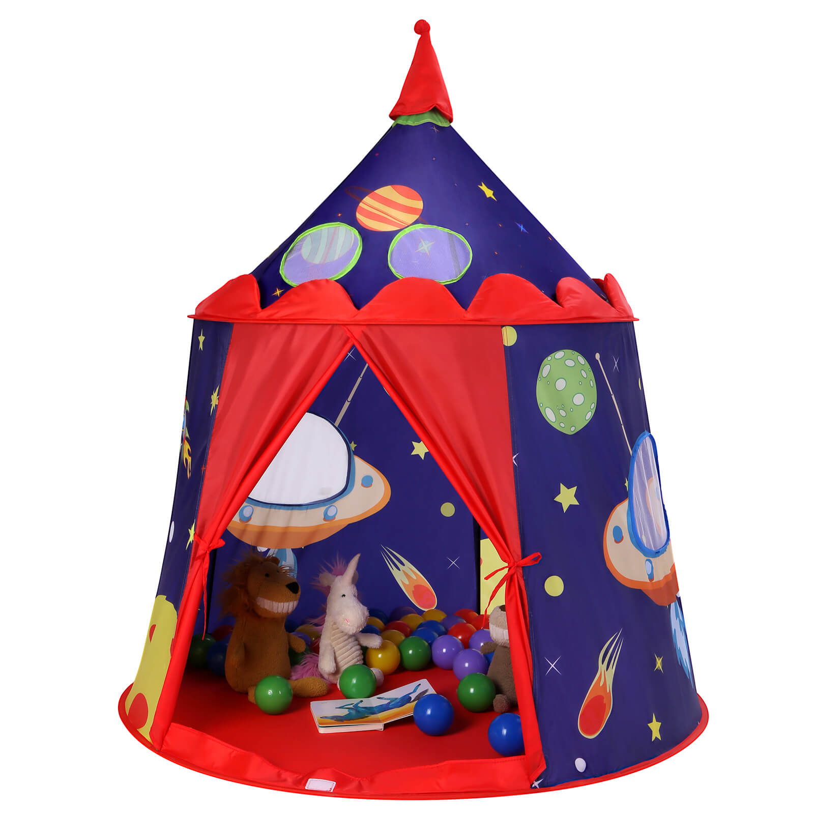 Play Tent - Fabric - Blue - Portable Pop Up Teepee with Carry Bag