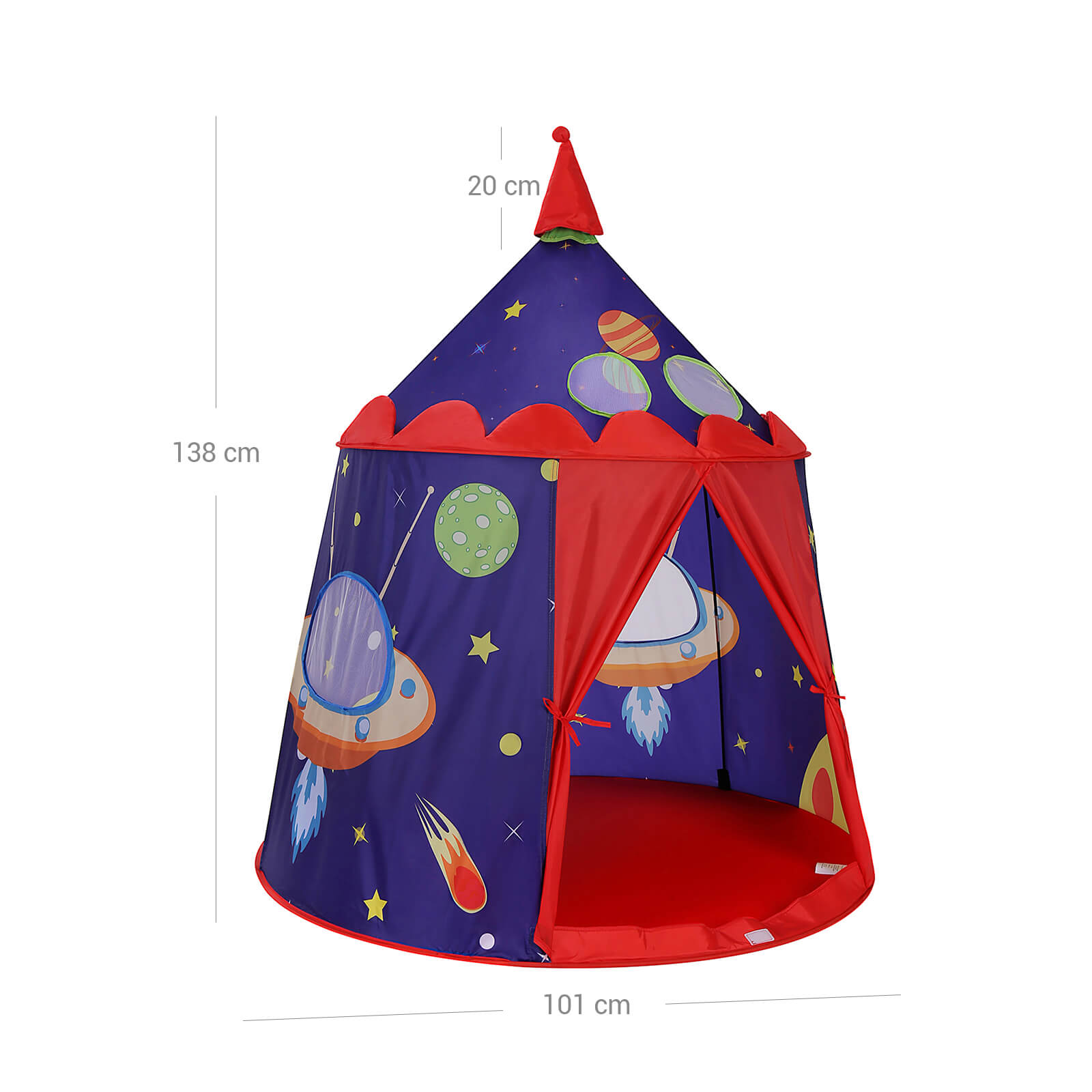 Play Tent - Fabric - Blue - Portable Pop Up Teepee with Carry Bag