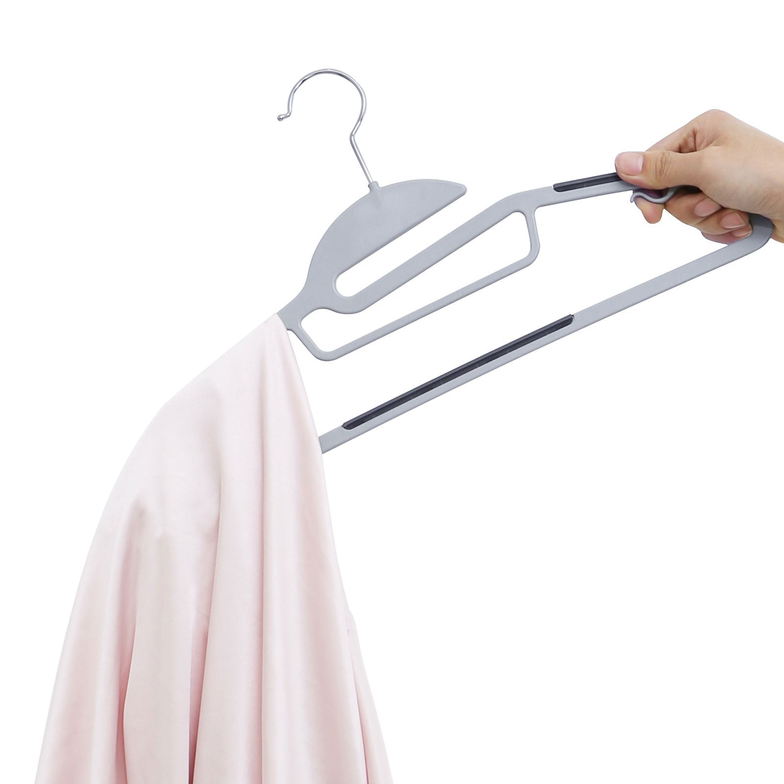 Clothes Hangers - Premium Quality Plastic - Grey - Space Saving