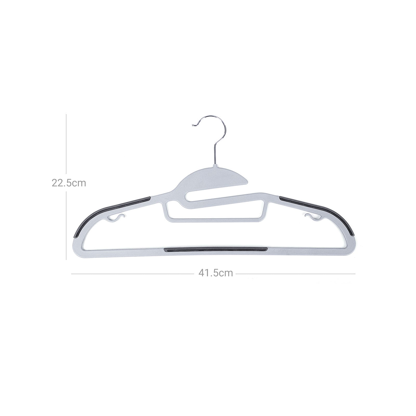 Clothes Hangers - Premium Quality Plastic - Grey - Space Saving