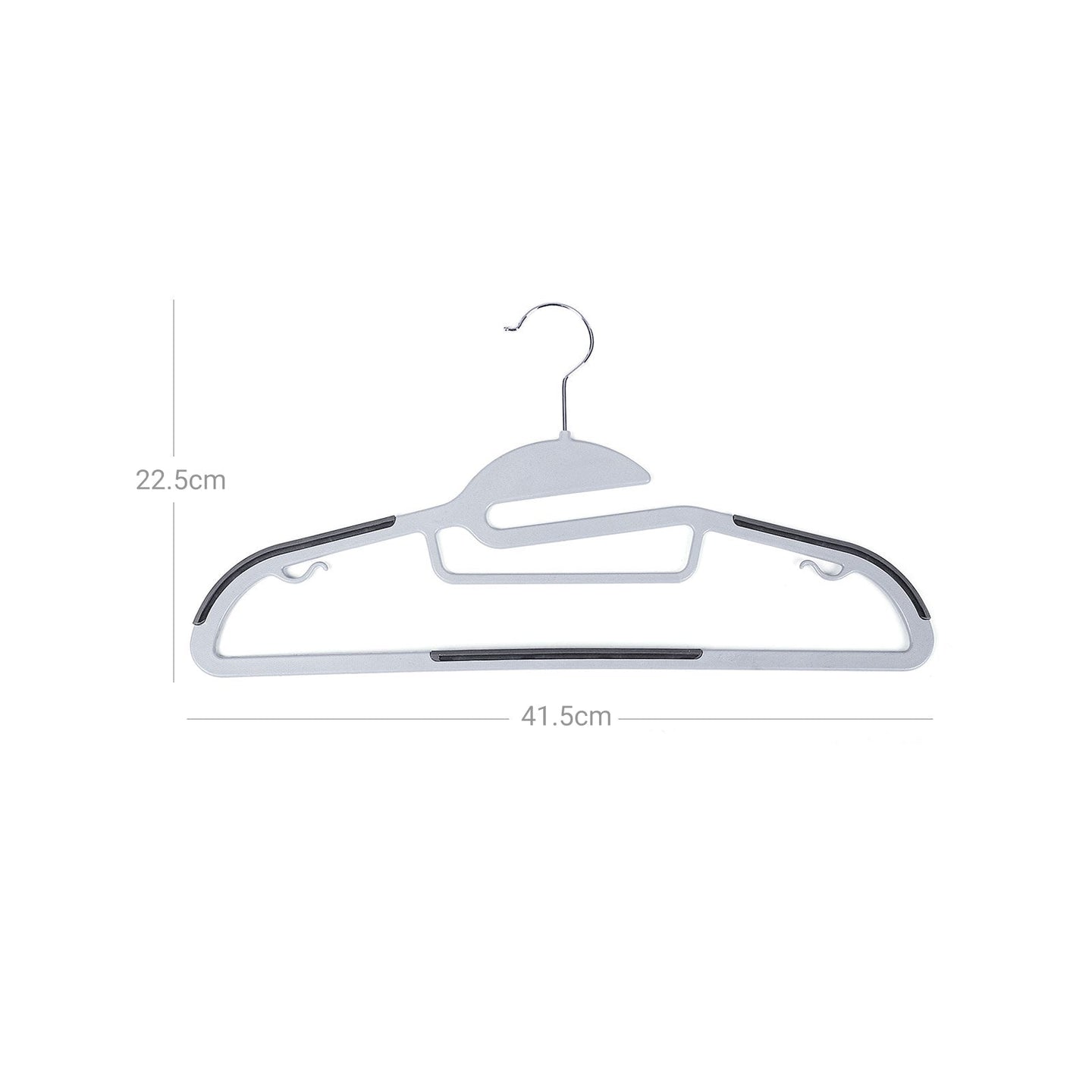 Clothes Hangers - Premium Quality Plastic - Grey - Space Saving