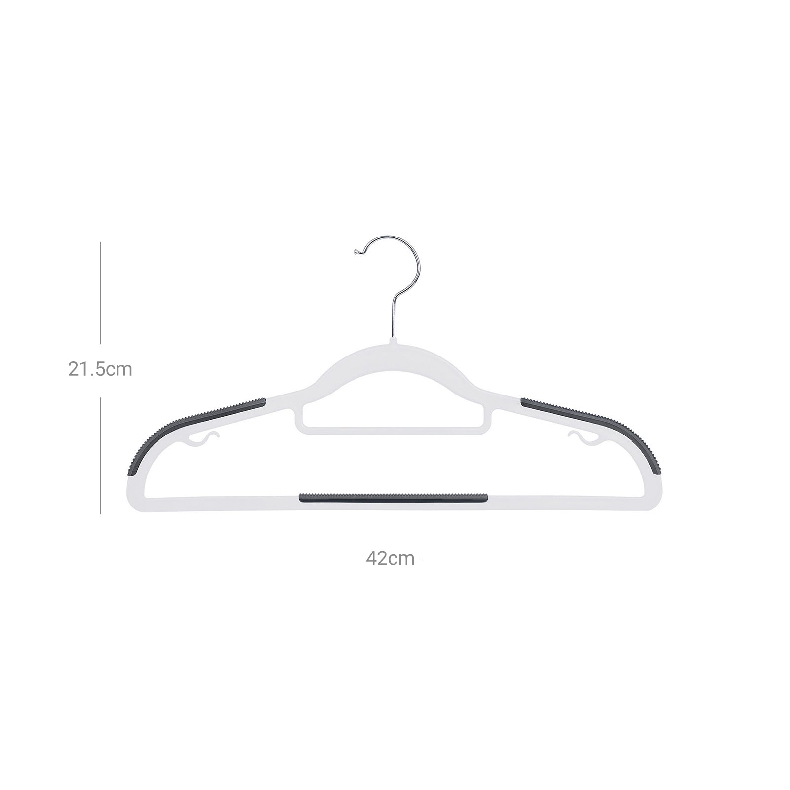 Coat Hangers - Heavy Duty Plastic - Grey - Non-Slip Design