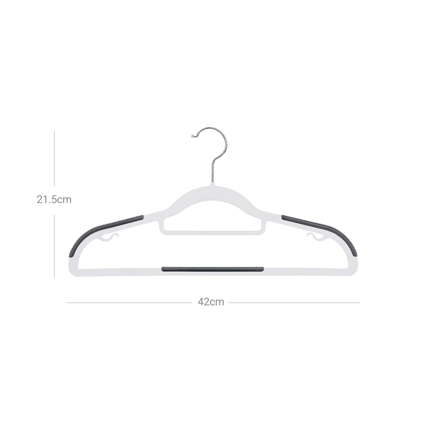 Coat Hangers - Heavy Duty Plastic - Grey - Non-Slip Design