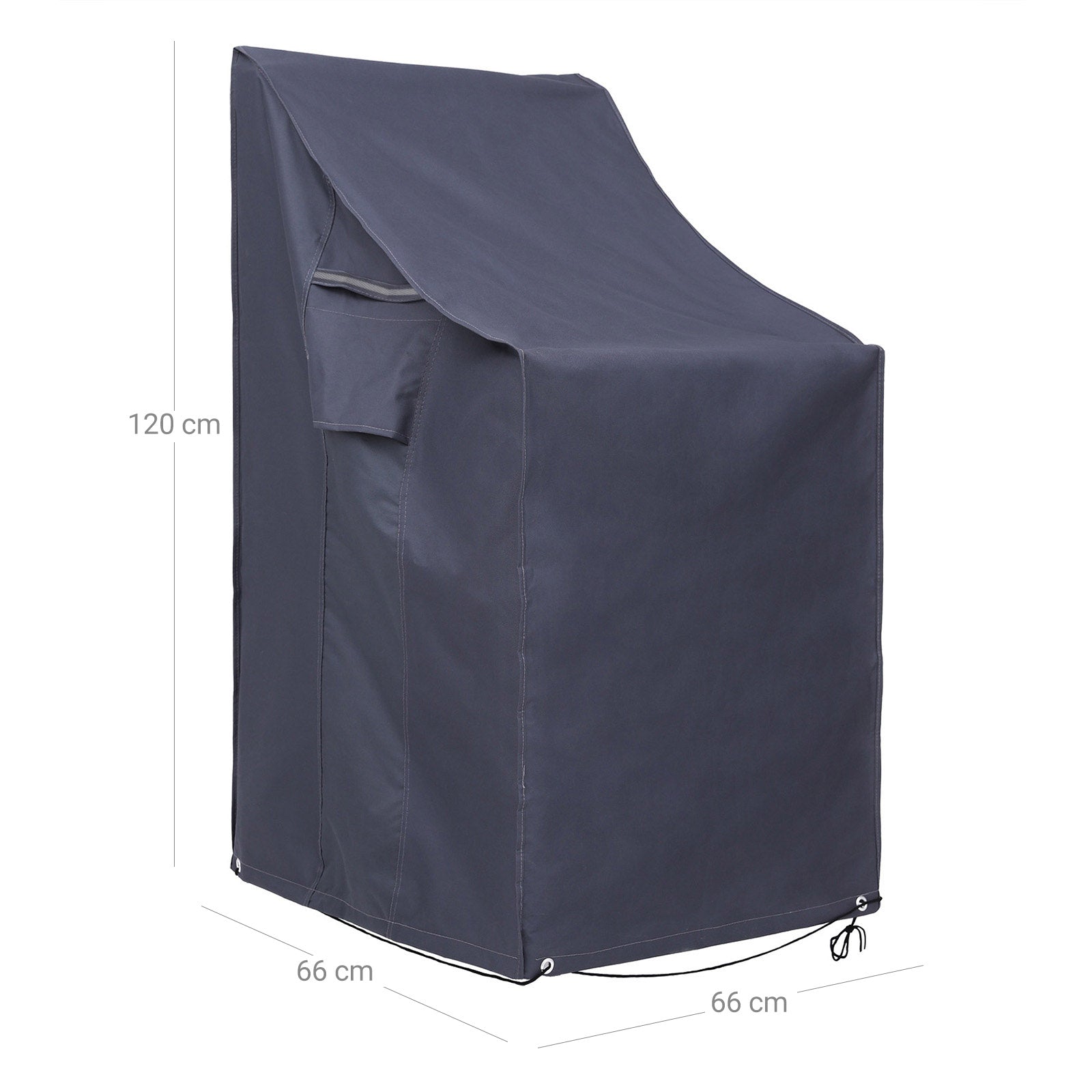 Stacking Patio Chair Cover - 600D Oxford Fabric - Dark Grey - Waterproof and Anti-Fade Protection