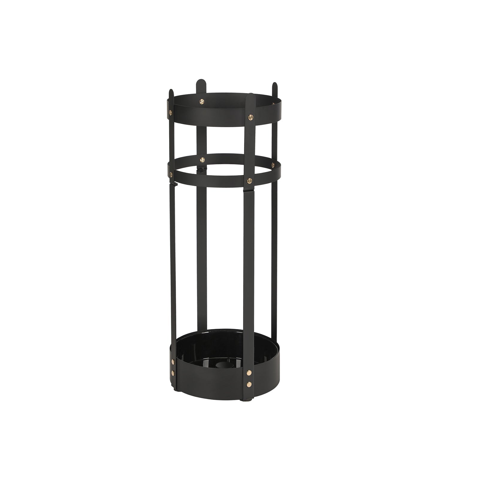 Umbrella Stand - Steel - Black - Round with Removable Drip Tray