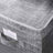 Storage Boxes - Fabric - Grey - Set of 3 with Lids and Clear Front Window