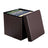Folding Storage Ottoman - Faux Leather - Brown