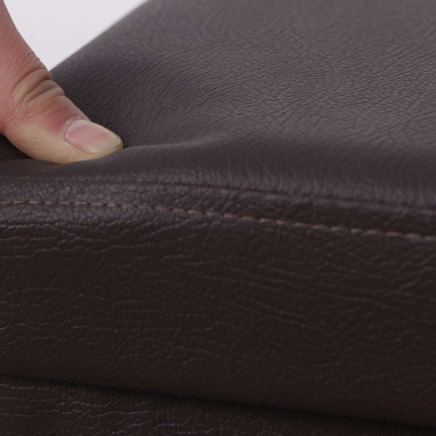 Folding Storage Ottoman - Faux Leather - Brown