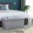 Storage Ottoman - Fabric - Grey - Foldable with Flipping Lid