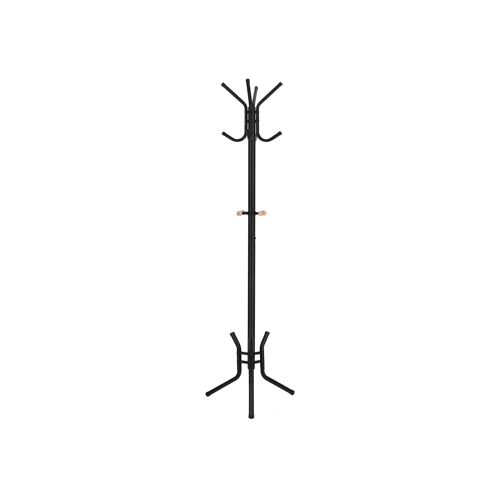 Coat Rack - Metal - Black - 12 Hooks