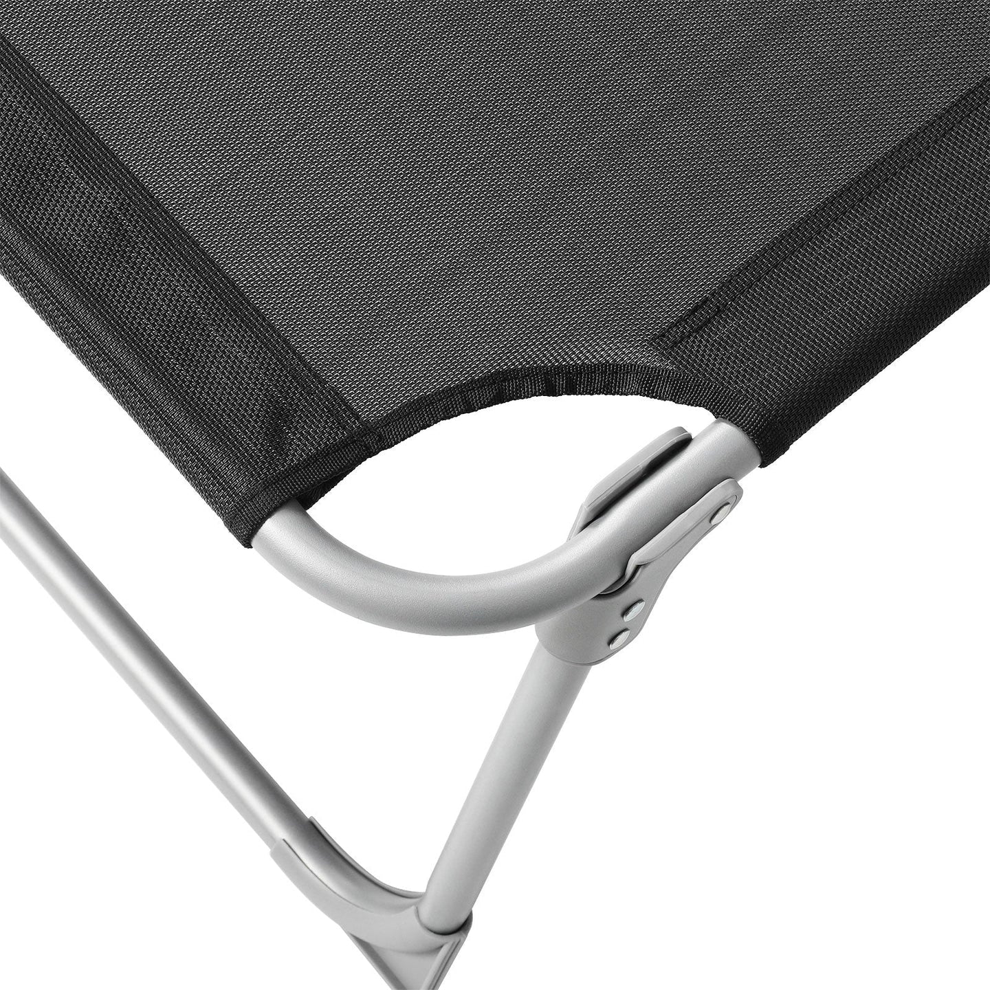 Sun Lounger - Fabric - Gray - Adjustable Headrest and Sunshade