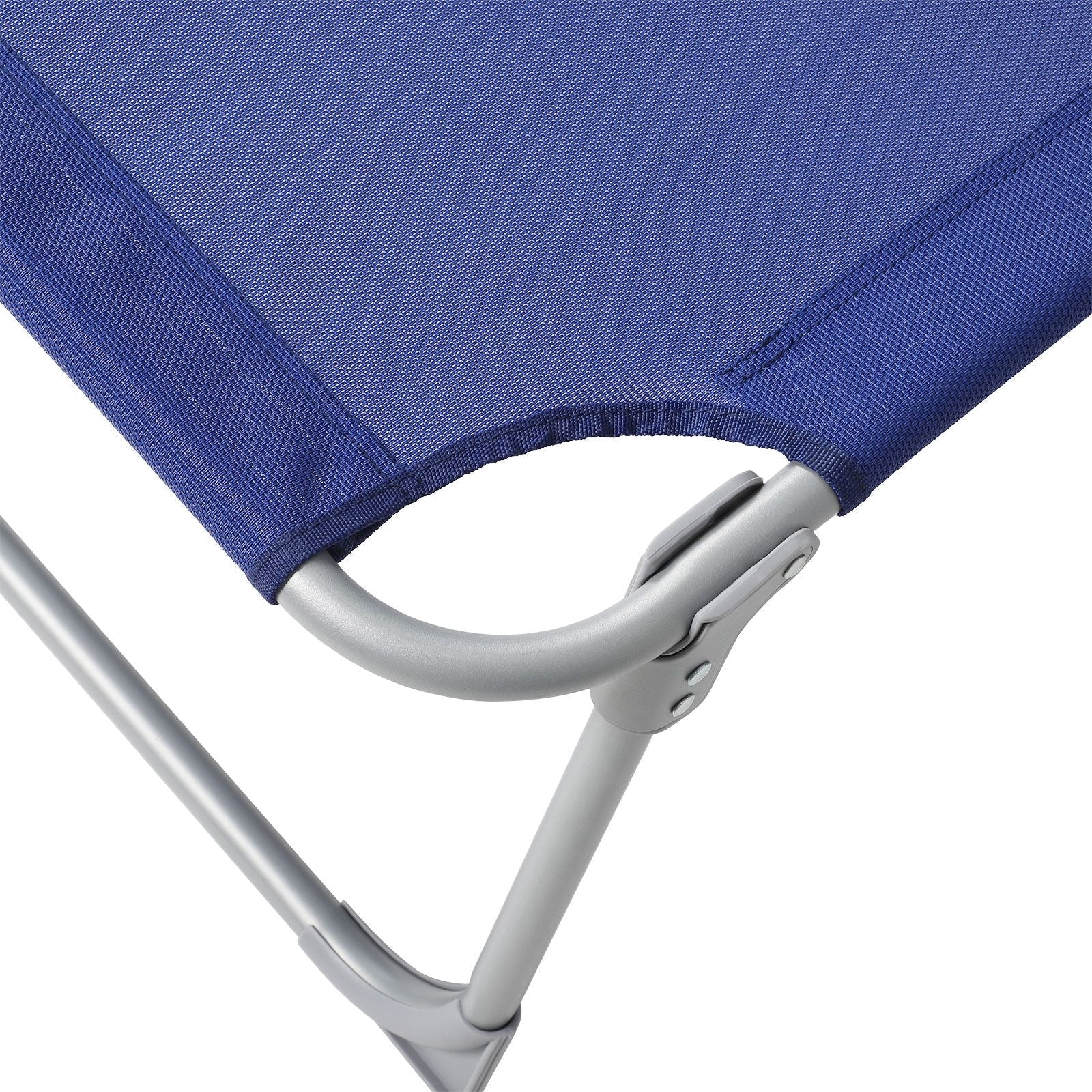 Sun Lounger - Fabric - Grey - Adjustable with Pillow and Sunshade