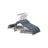 Velvet Swivel Trouser Hangers - Grey - 12 Piece Set with Non-Slip Bar and Clips for Space Saving Storage