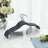 Velvet Swivel Trouser Hangers - Grey - 12 Piece Set with Non-Slip Bar and Clips for Space Saving Storage