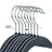 Velvet Swivel Trouser Hangers - Grey - 12 Piece Set with Non-Slip Bar and Clips for Space Saving Storage