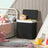 Laundry Hamper - Synthetic Rattan - Natural - 110L Capacity with Divided Compartment