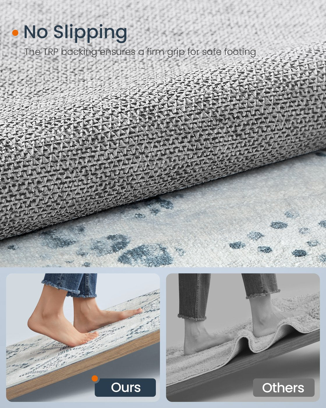 Area Rug - 5 ft x 3 ft - Polyester - Non-Slip