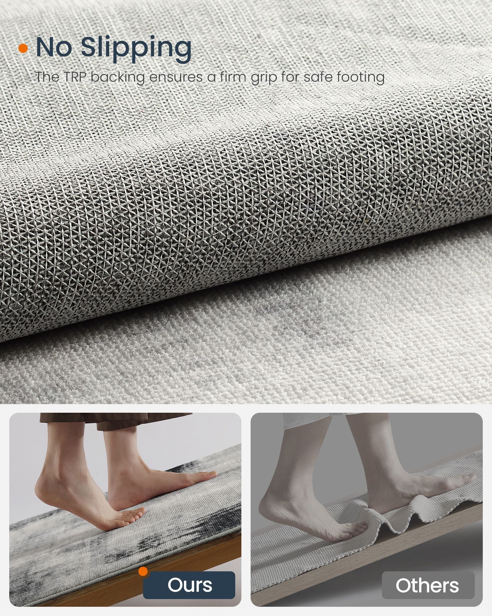 Area Rug - Fabric - Dove Grey - Non-Slip
