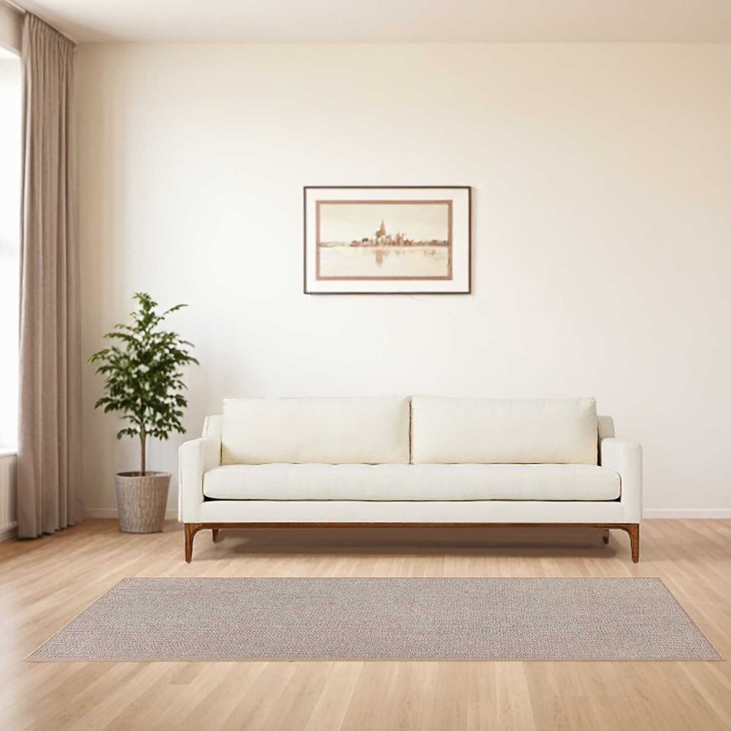 Area Rug - Camel Brown - Faux Jute