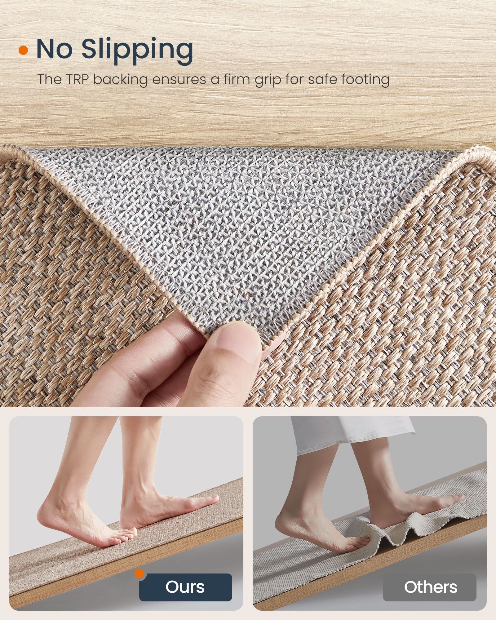 Area Rug - Camel Brown - Faux Jute