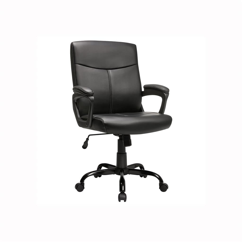 Swivel Office Chair - Mesh - Black - Adjustable Height with Lumbar Support and Thick Padding