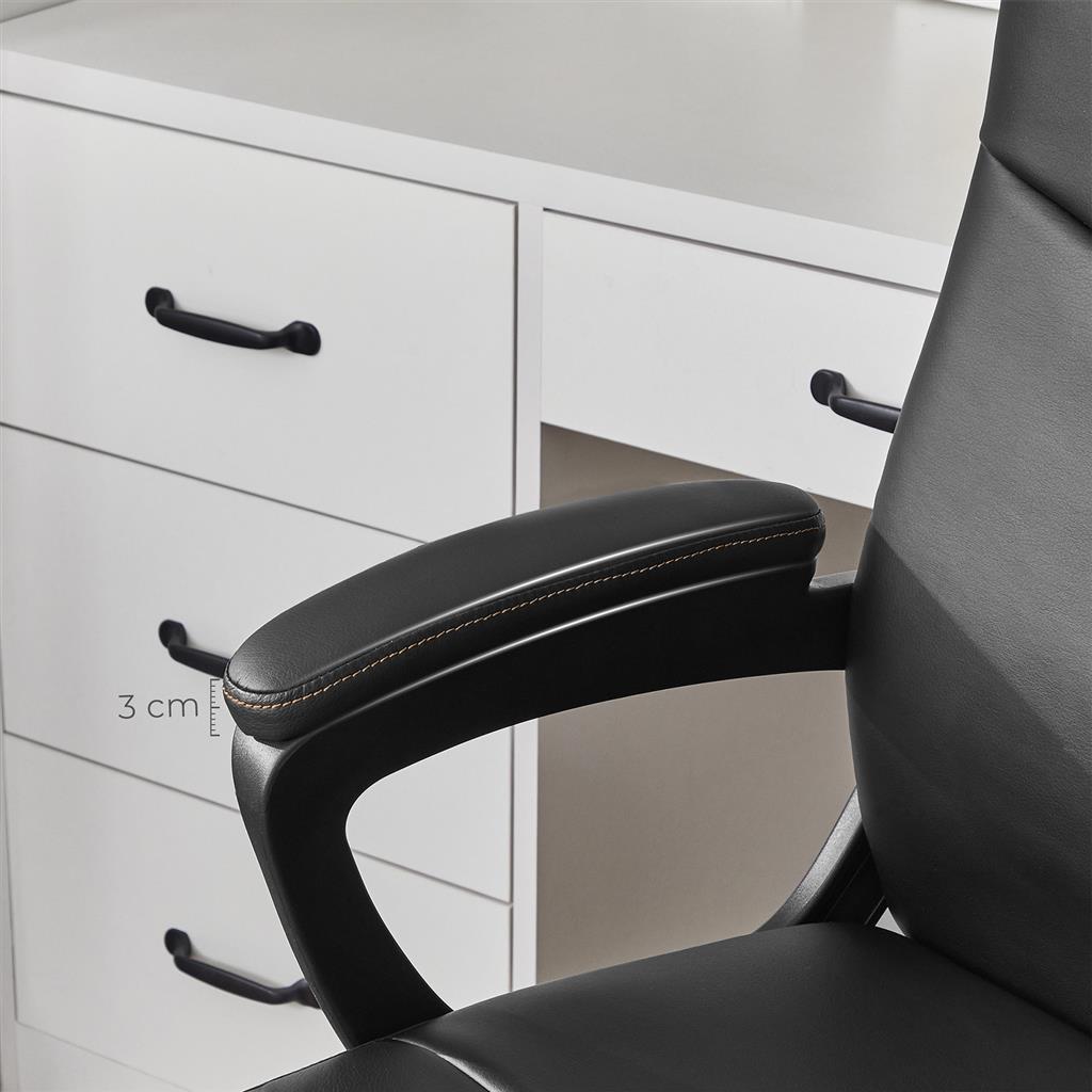 Swivel Office Chair - Mesh - Black - Adjustable Height with Lumbar Support and Thick Padding