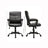 Swivel Office Chair - Mesh - Black - Adjustable Height with Lumbar Support and Thick Padding