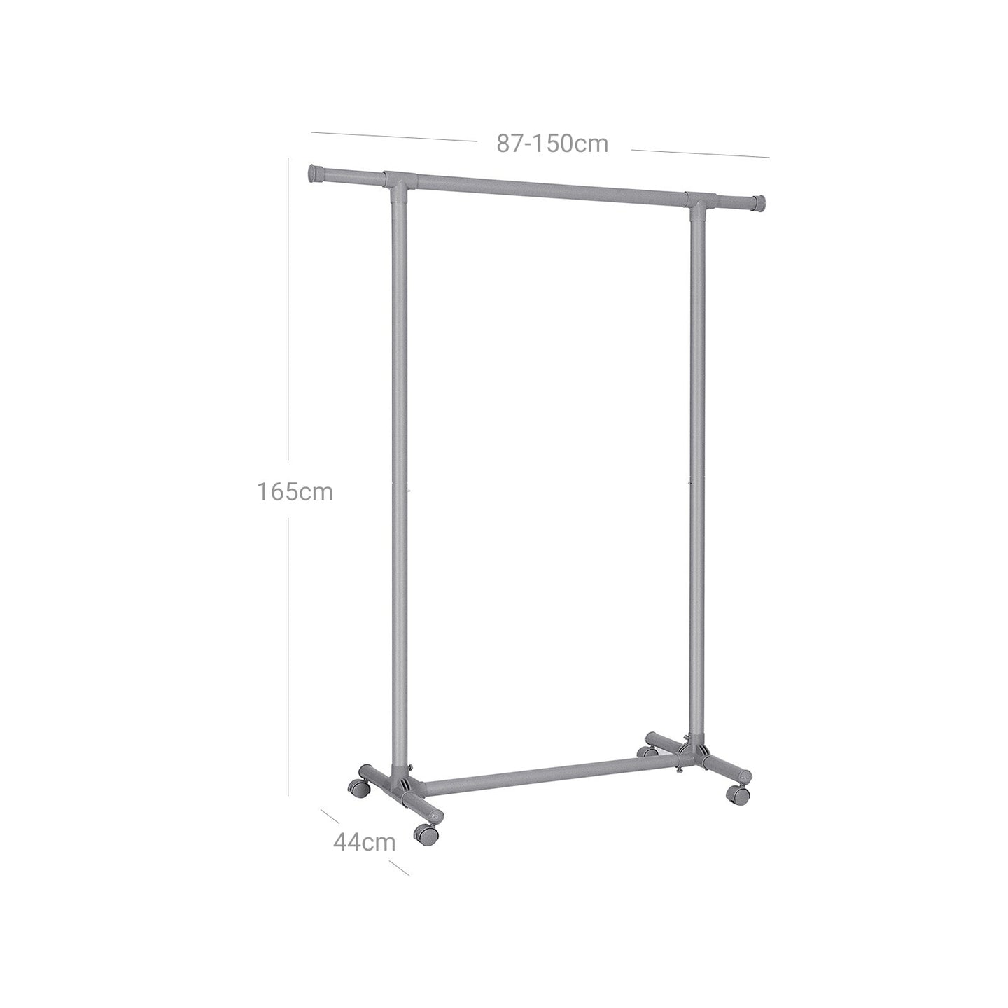 Extendable Garment Rack - Metal - Matte Black and Blue