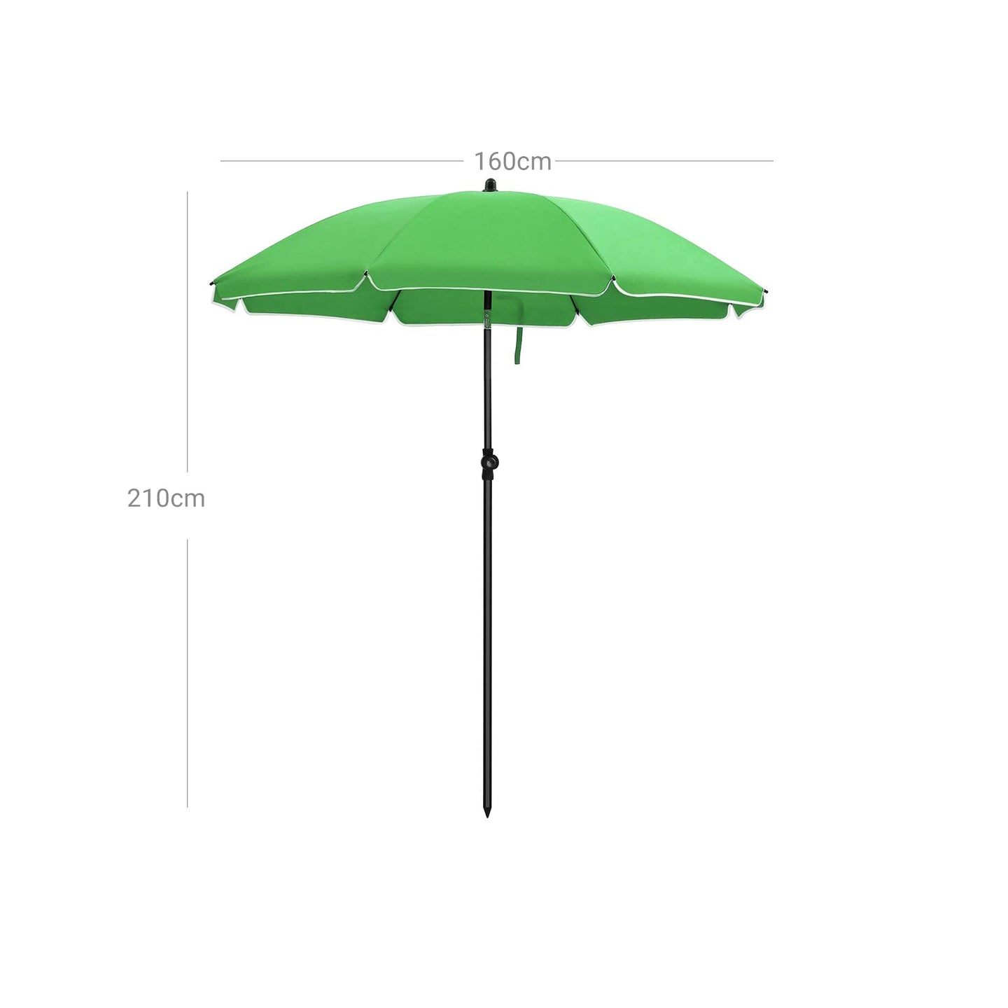 Beach Umbrella - Polyester - Blue - UV50+ with Tilt Mechanism and Carry Bag