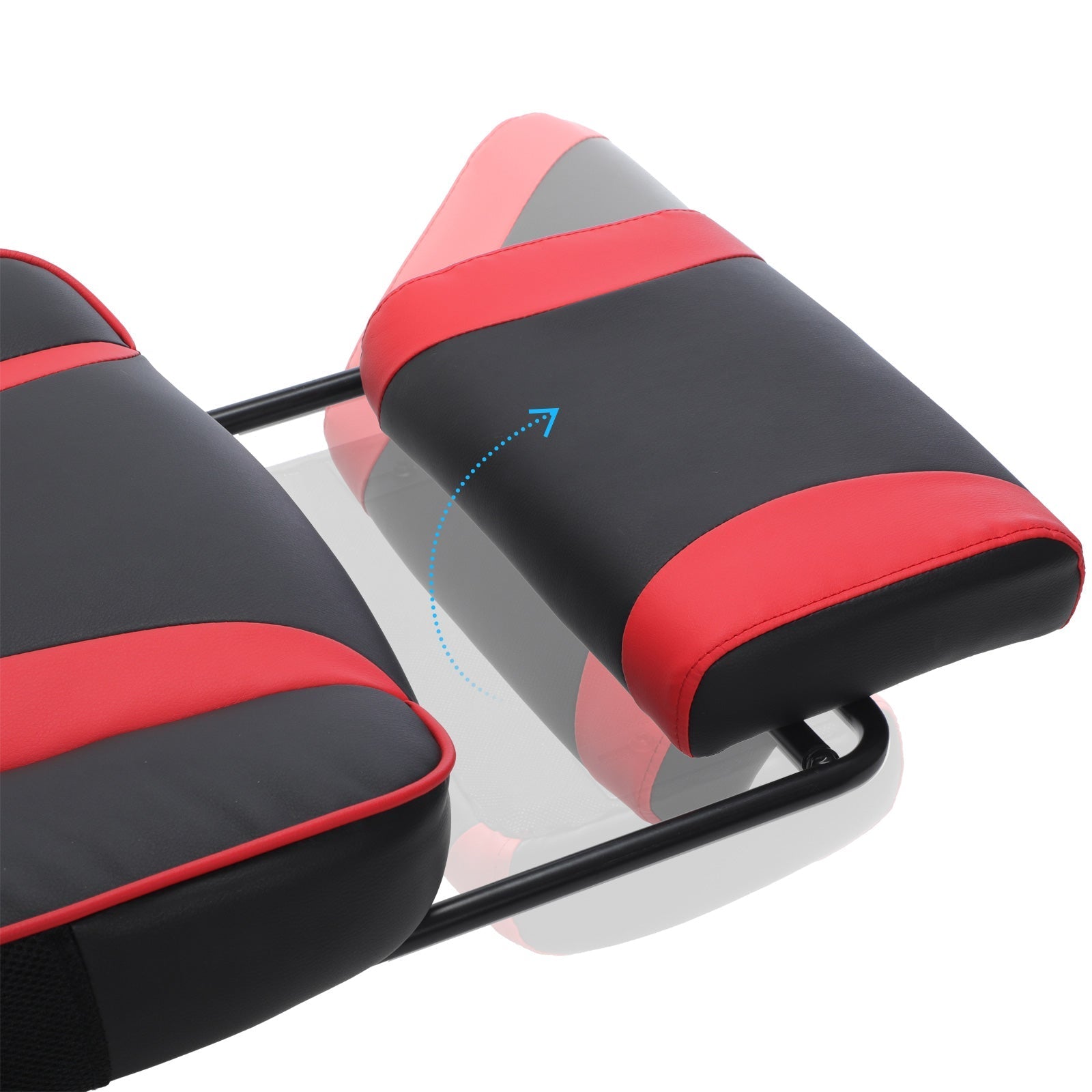 Gaming Chair - Faux Leather - Black and Red - Ergonomic Design with Adjustable Footrest and Tilt Mechanism