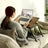 Laptop Desk - Wood - Rustic Brown - Adjustable Tilting Angles and Folding Legs