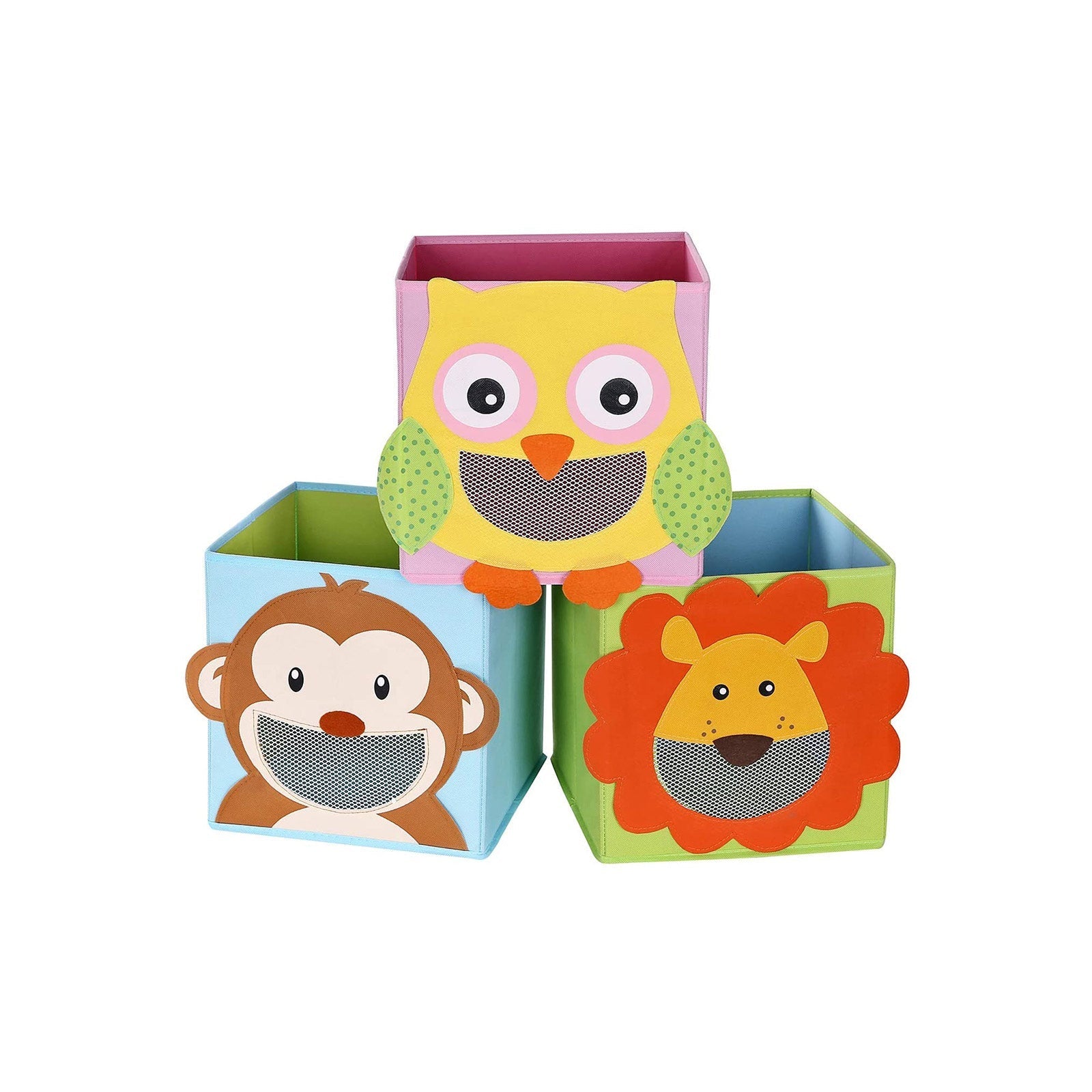 Toy Box Set - Fabric - Multicolor - Foldable with Animal Motifs