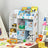 Toy and Book Organiser - Wood - White - Multi-Functional Storage Unit with Storage Boxes