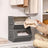 Stackable Storage Bins - Plastic - Gray and Beige - Transparent Windows with Magnetic Lid and Side Handles